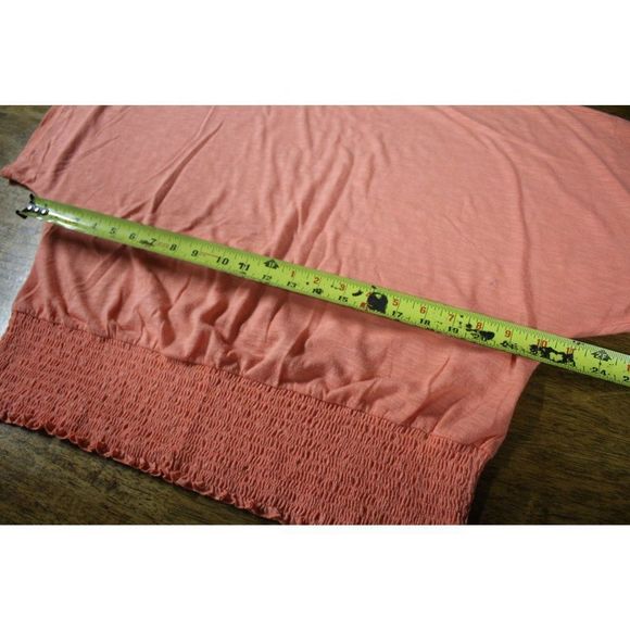 CATO Women XL Peach Off the Shoulder Short Sleeve Stretchy Bottom Blouse - Picture 8 of 12